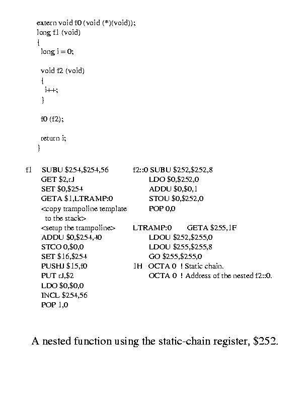 Example of use of static chain